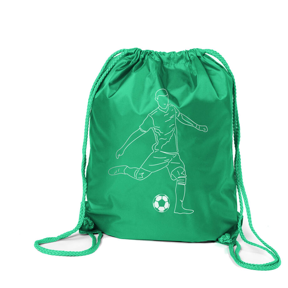 Soccer Drawstring Backpack - Soccer Guy Player Sketch