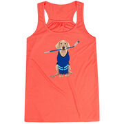 Hockey Flowy Racerback Tank Top - Puck The Hockey Dog