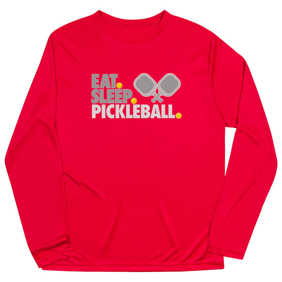 Pickleball Long Sleeve Performance Tee - Eat. Sleep. Pickleball