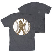 Baseball Short Sleeve T-Shirt - Baseball Bigfoot (Back Design)