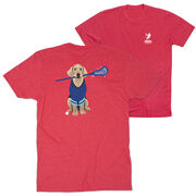 Guys Lacrosse Short Sleeve T-Shirt - Laxer the Lacrosse Dog (Back Design)