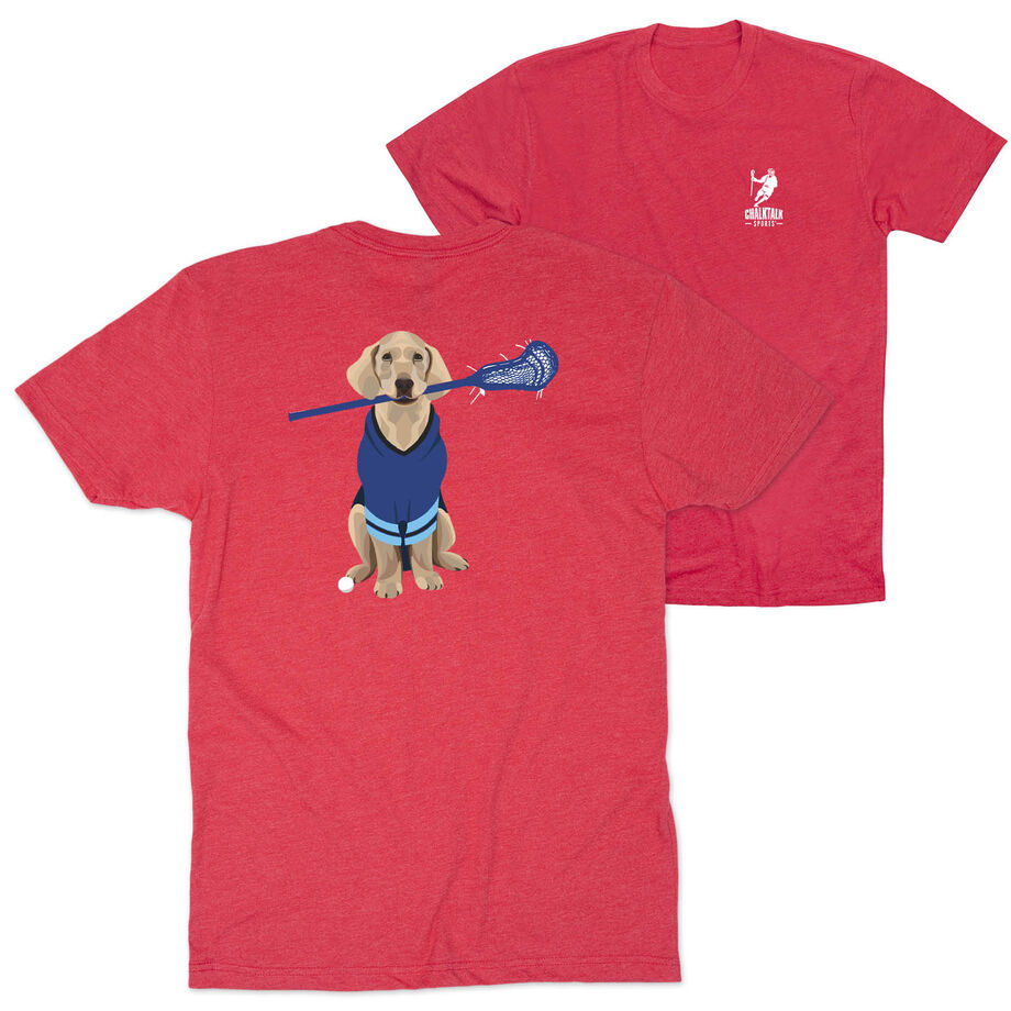 Guys Lacrosse Short Sleeve T-Shirt - Laxer the Lacrosse Dog (Back Design)