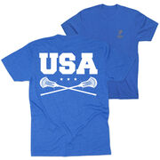 Guys Lacrosse Short Sleeve T-Shirt - USA (Back Design)
