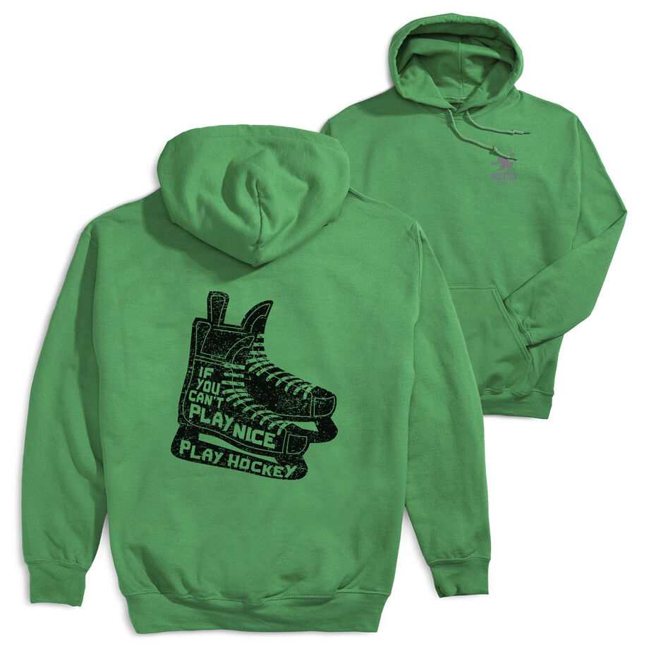 Hockey Hooded Sweatshirt - Play Hockey (Back Design)