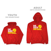 Softball Hooded Sweatshirt - Eat. Sleep. Softball.