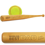 Softball Mini Engraved Bat Worlds Best Dad