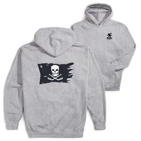 Hockey Hooded Sweatshirt - Hockey Pirate Flag (Back Design)
