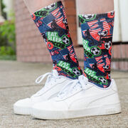 Soccer Graphic Flex Mid-Calf Socks - Soccer Life