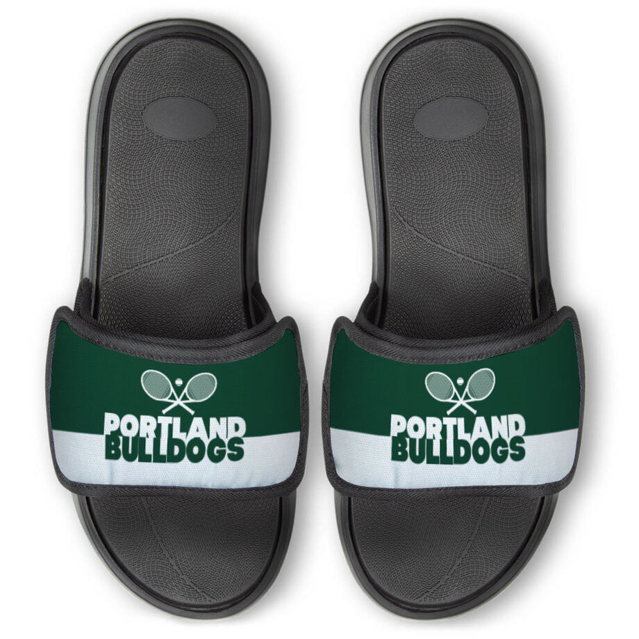 Tennis Repwell&reg; Slide Sandals - Team Name Colorblock - Personalization Image