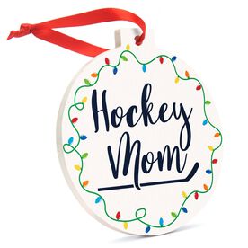 Hockey Round Ceramic Ornament - Hockey Mom