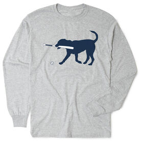 Baseball Tshirt Long Sleeve - Navy Baseball Dog