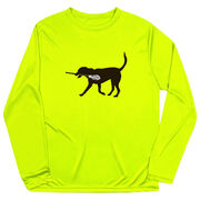 Guys Lacrosse Long Sleeve Performance Tee - Max The Lax Dog