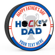 Personalized Happy Father's Day Hockey Dad Puck