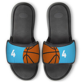 Basketball Repwell&reg; Slide Sandals - Ball and Number Reflected