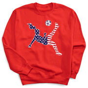 Soccer Crewneck Sweatshirt - Girls Soccer Stars and Stripes Player