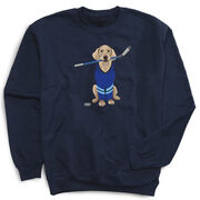 Hockey Crewneck Sweatshirt - Puck The Hockey Dog