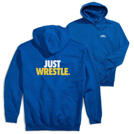 Wrestling Hooded Sweatshirt - Just Wrestle (Back Design) [Youth Medium/Royal] - SS