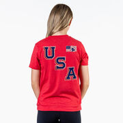 Hockey Short Sleeve T-Shirt - Hockey USA Gold (Back Design)