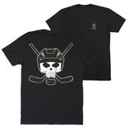 Hockey Short Sleeve Tee - Hockey Helmet Skull (Back Design)