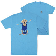 Hockey Short Sleeve T-Shirt - Puck The Hockey Dog (Back Design)