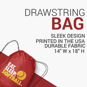 Softball Drawstring Backpack Eat. Sleep. Softball.