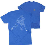 Hockey Short Sleeve T-Shirt - Hockey Player Sketch (Back Design)