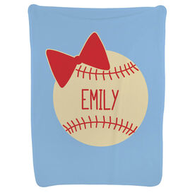 Baseball Baby Blanket - Personalized Baseball Bow