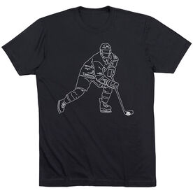 Hockey Short Sleeve T-Shirt - Hockey Player Sketch