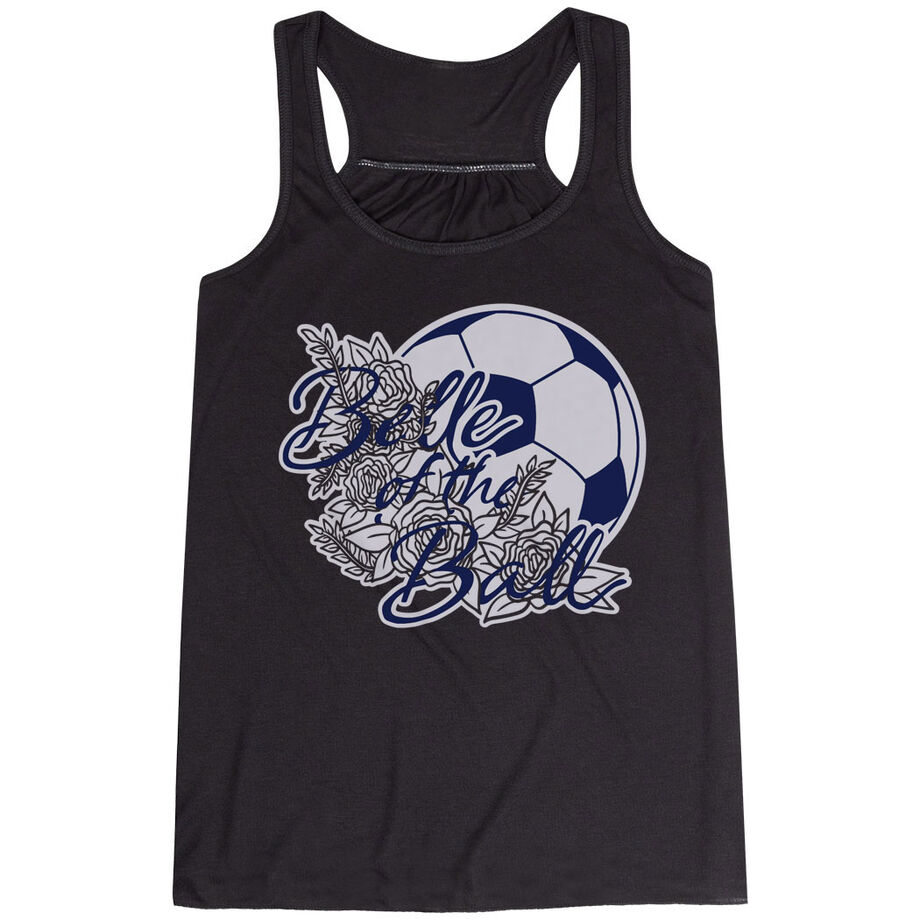 Soccer Flowy Racerback Tank Top - Belle Of The Ball