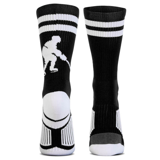 Hockey Woven Mid-Calf Socks - Player (Black/White)