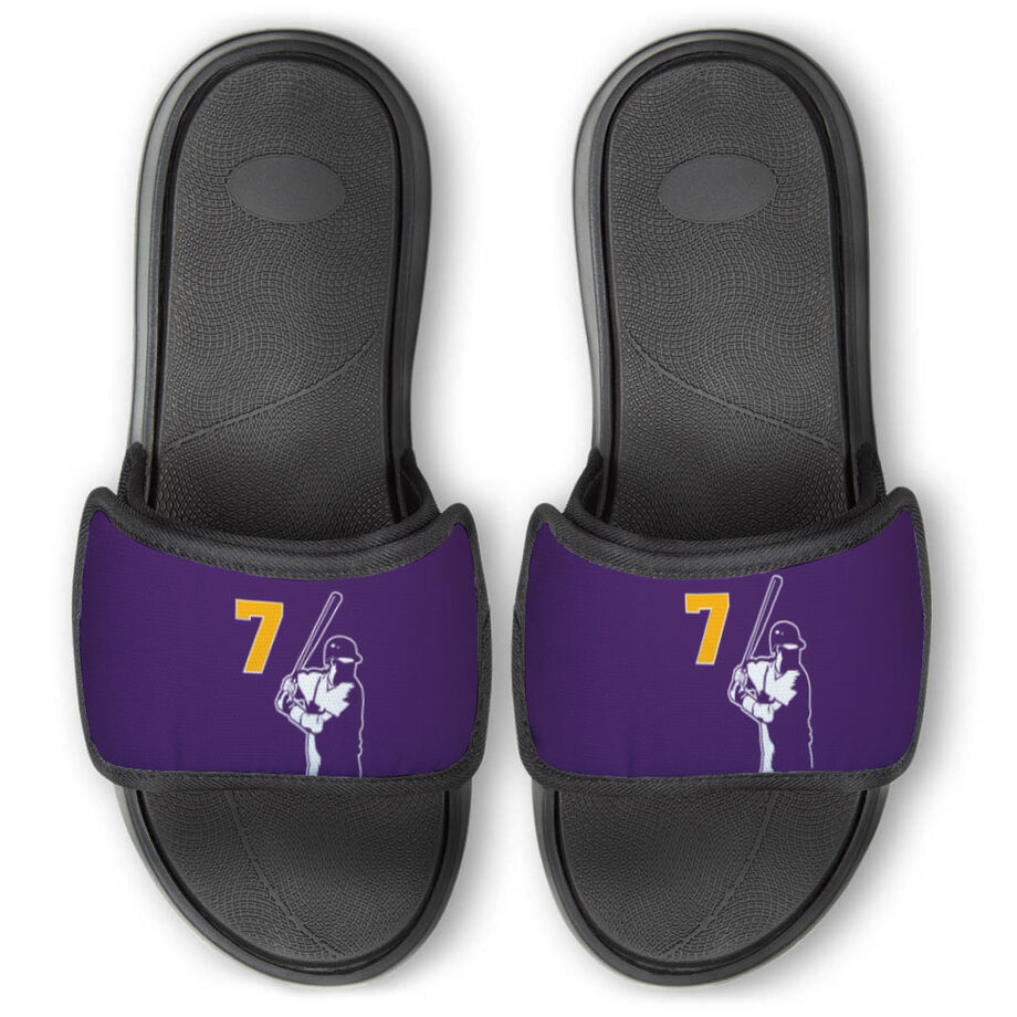 Baseball Repwell&reg; Slide Sandals - Batter with Number