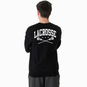 Guys Lacrosse Crewneck Sweatshirt - Lacrosse Crossed Sticks (Back Design)