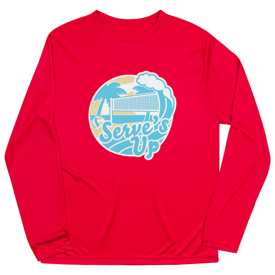 Volleyball Long Sleeve Performance Tee - Serve's Up
