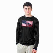 Soccer Long Sleeve Performance Tee - Patriotic Soccer