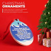 Skiing Round Ceramic Ornament - Jingle All the Way
