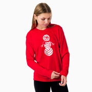 Volleyball Long Sleeve Performance Tee - Volleyball Snowman