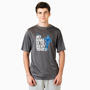 Guys Lacrosse Short Sleeve Performance Tee - My Goal Is To Deny Yours Defenseman