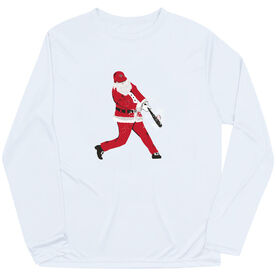 Baseball Long Sleeve Performance Tee - Home Run Santa