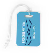 Hockey Bag/Luggage Tag - Personalized Text with Crossed Sticks