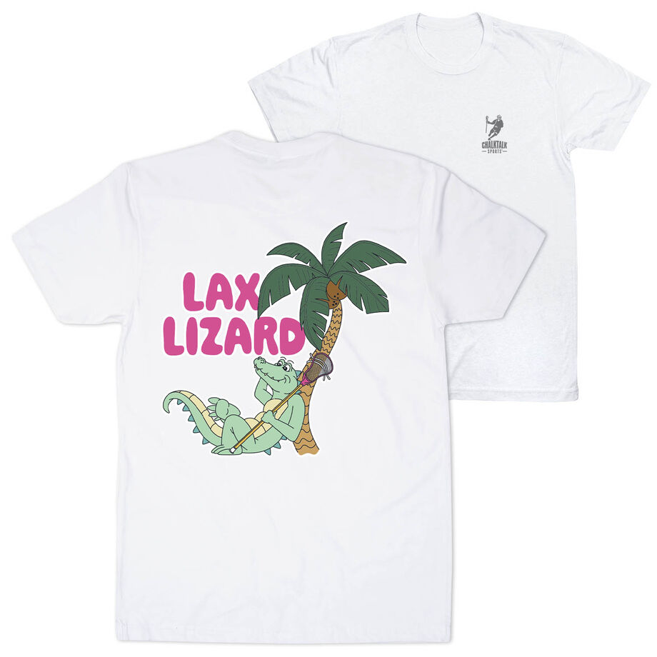 Guys Lacrosse Short Sleeve T-Shirt - Lax Lizard (Back Design)