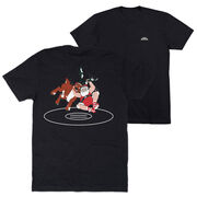 Wrestling Short Sleeve T-Shirt - Wrestling Reindeer (Back Design)