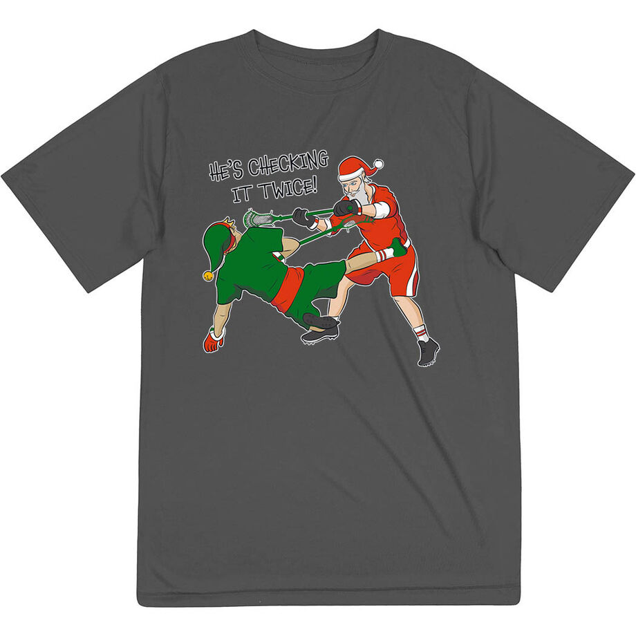 Guys Lacrosse Short Sleeve Performance Tee - Checking It Twice Lacrosse