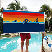 Triathlon Premium Beach Towel - Swim, Bike, Run