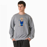 Hockey Crewneck Sweatshirt - Puck The Hockey Dog