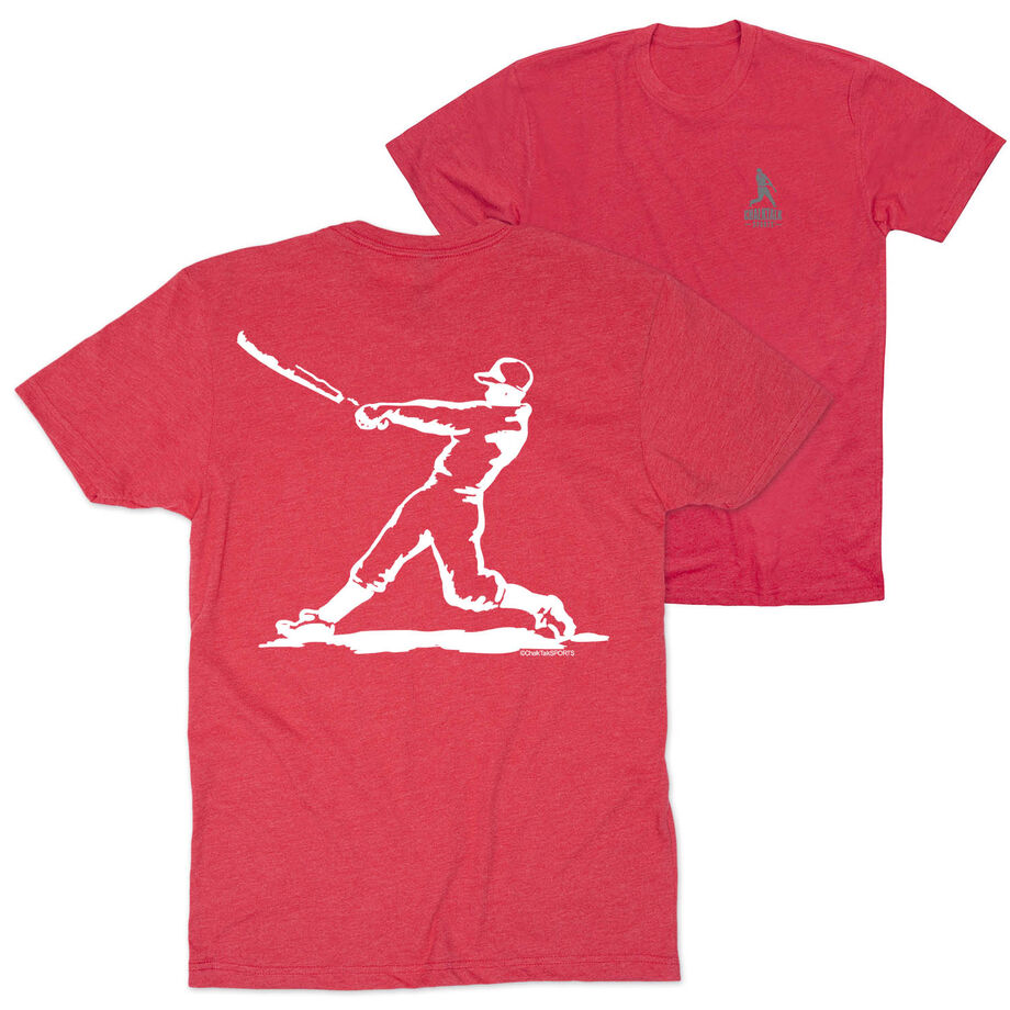 Baseball Short Sleeve T-Shirt - Baseball Player (Back Design)