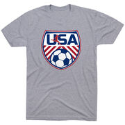 Soccer Short Sleeve T-Shirt - Soccer USA [Adult XXX-Large/Gray] - SS