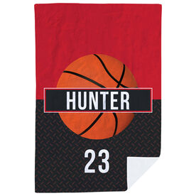 Basketball Premium Blanket - Personalized With Stripe