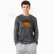 Hockey Long Sleeve Performance Tee - Helmet Pumpkin