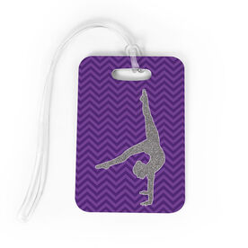 Gymnastics Bag/Luggage Tag - Faux Glitter Chevron Pattern