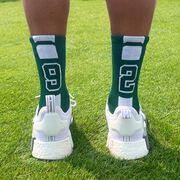 Team Number Woven Mid-Calf Socks - Green